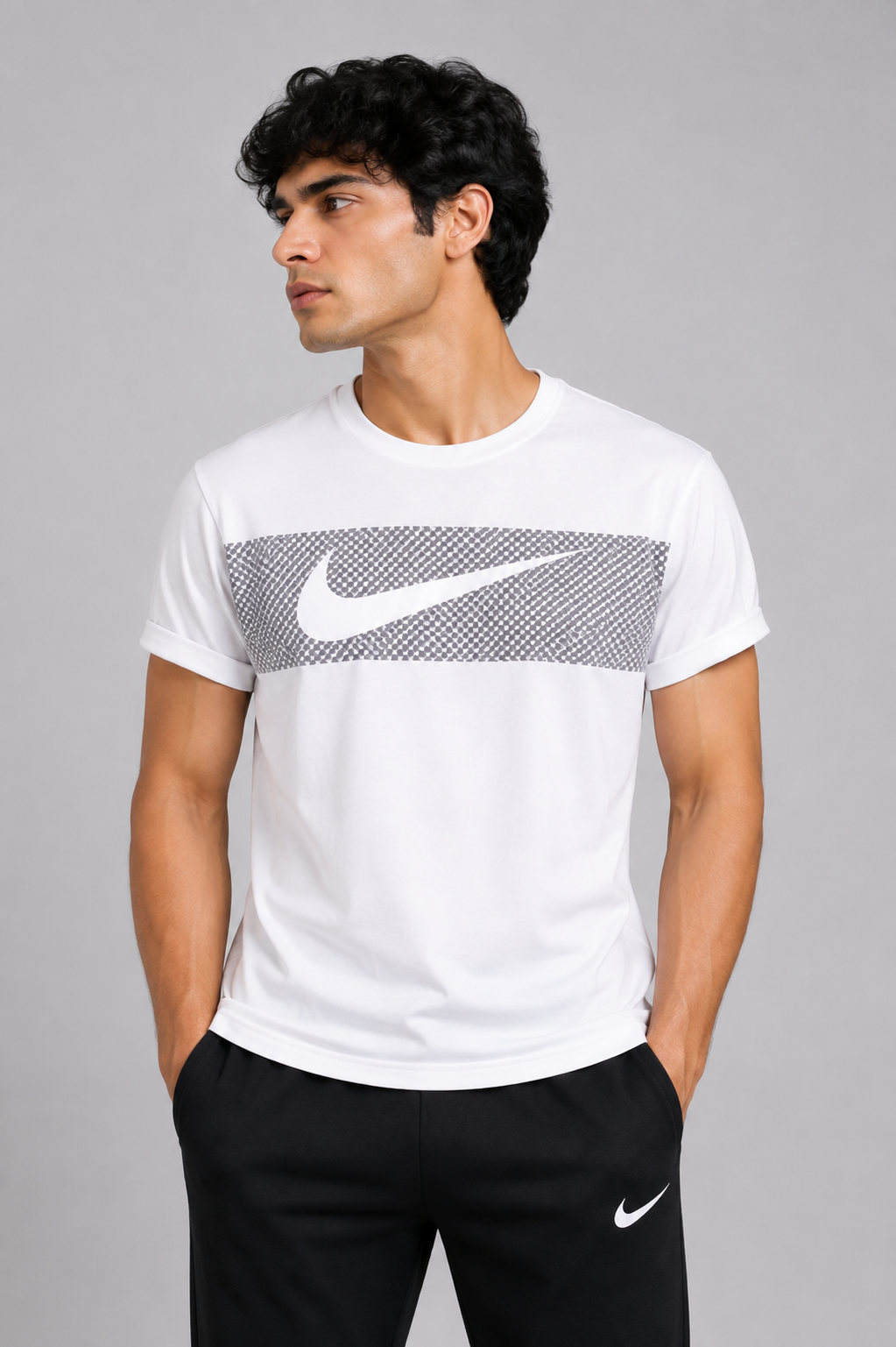 Nike White Swoosh Tee